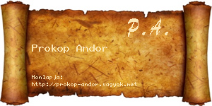 Prokop Andor névjegykártya