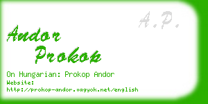 andor prokop business card